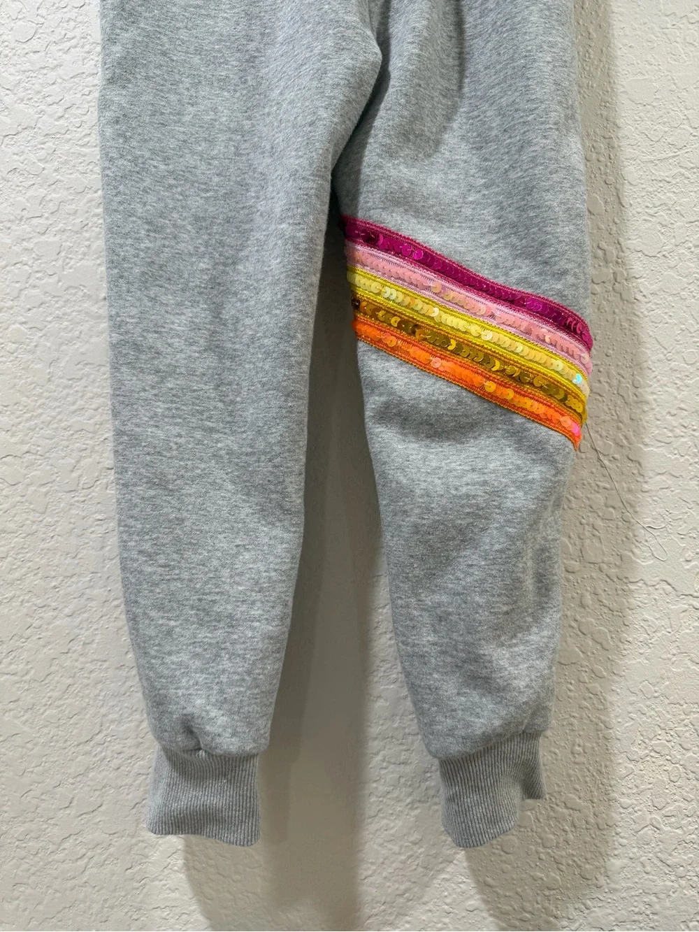 Lola + The Boys Wonder Woman Grey Sequin Jogger Pant Size 6